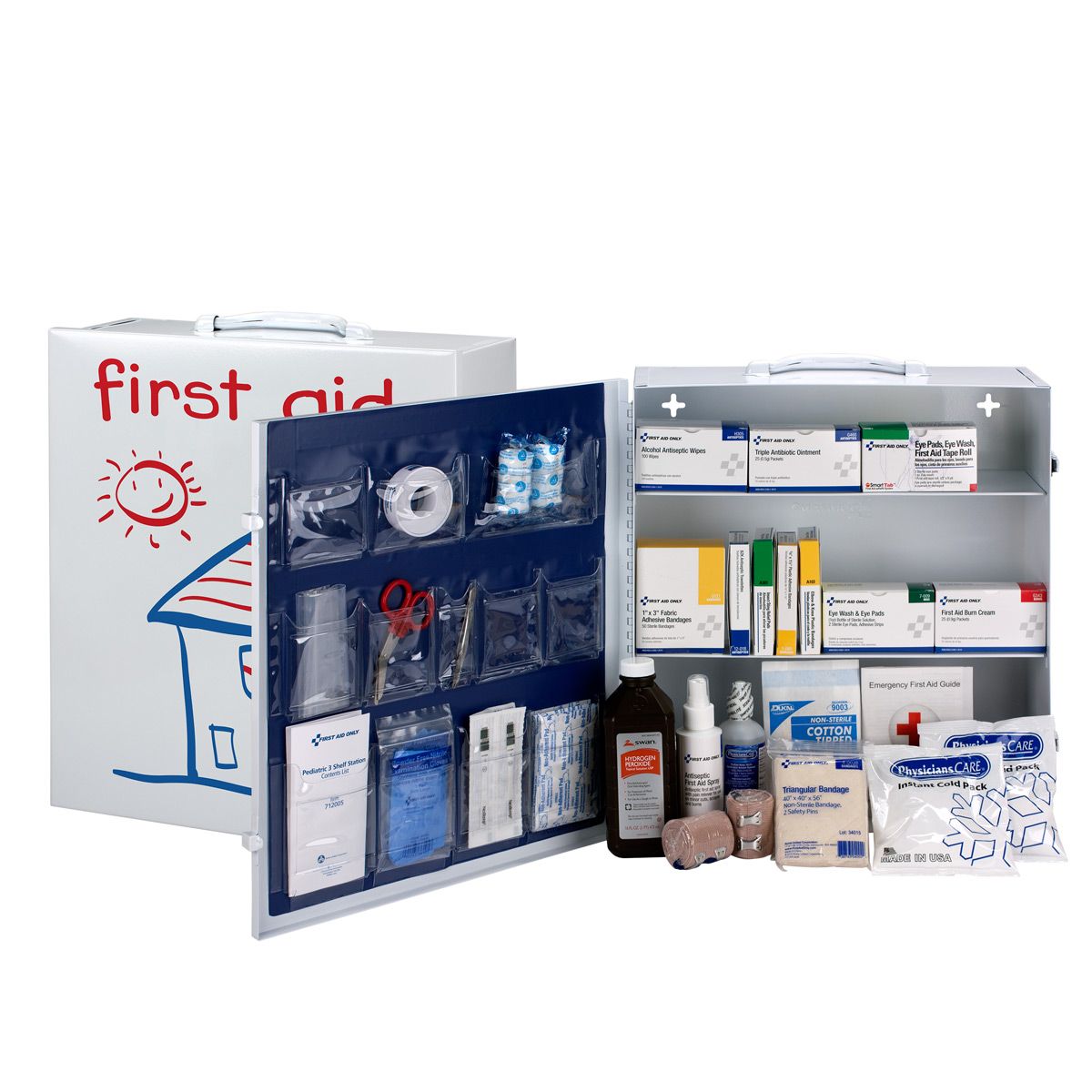 First Aid Only Pediatric 3 Shelf First Aid Metal Station 712005 First Aid Only Pediatric 3 Shelf First Aid Metal Station 712005